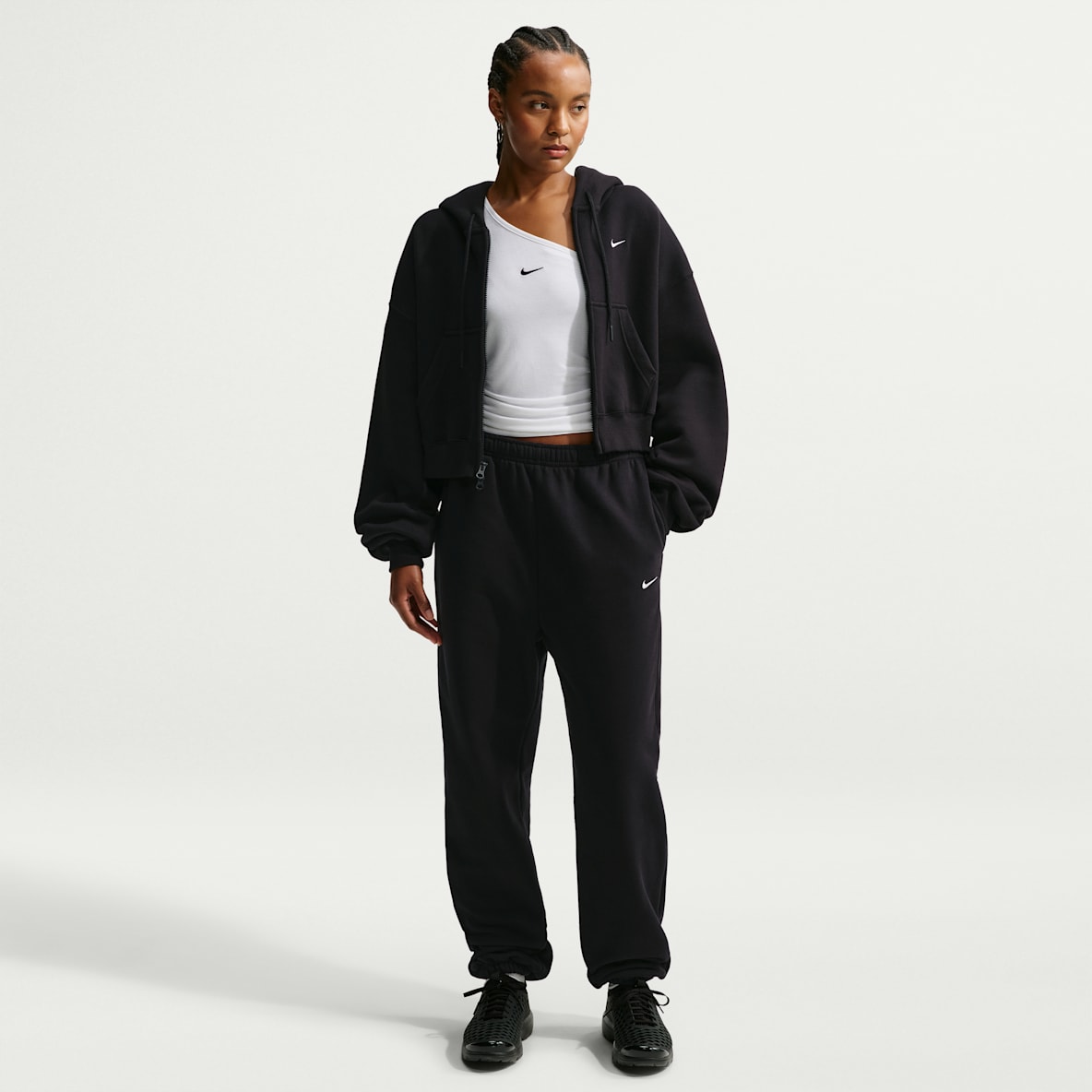 Nike Studio Fleece Medium Weight — Women's High-Rise Oversized Cuffed Trousers