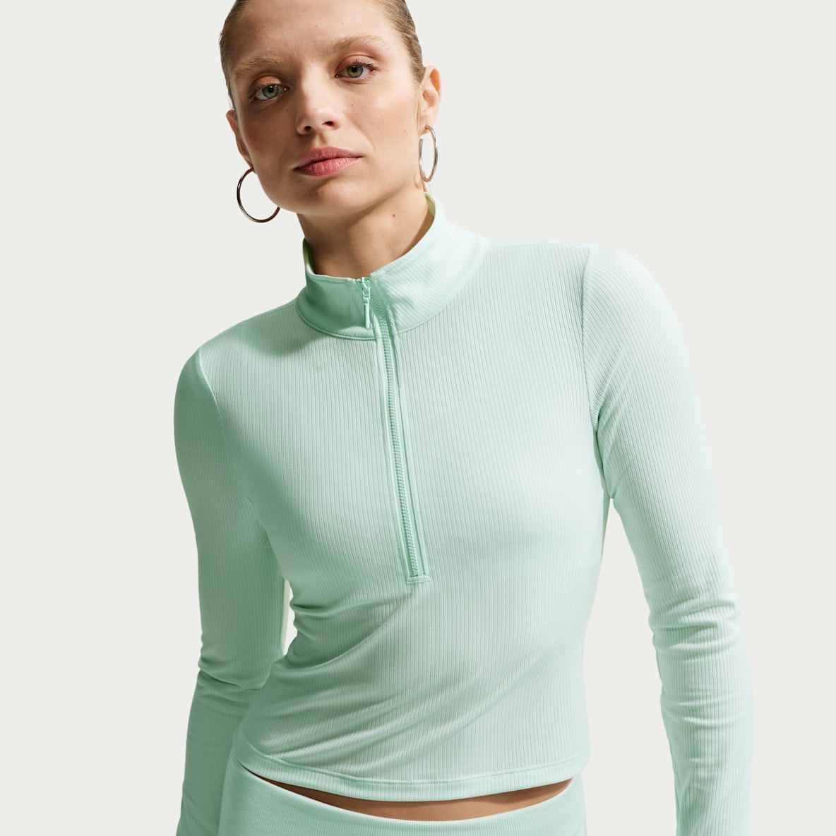 Nike Sportswear Chill Knit — Women's Tight Quarter-Zip Long-Sleeve Ribbed Top