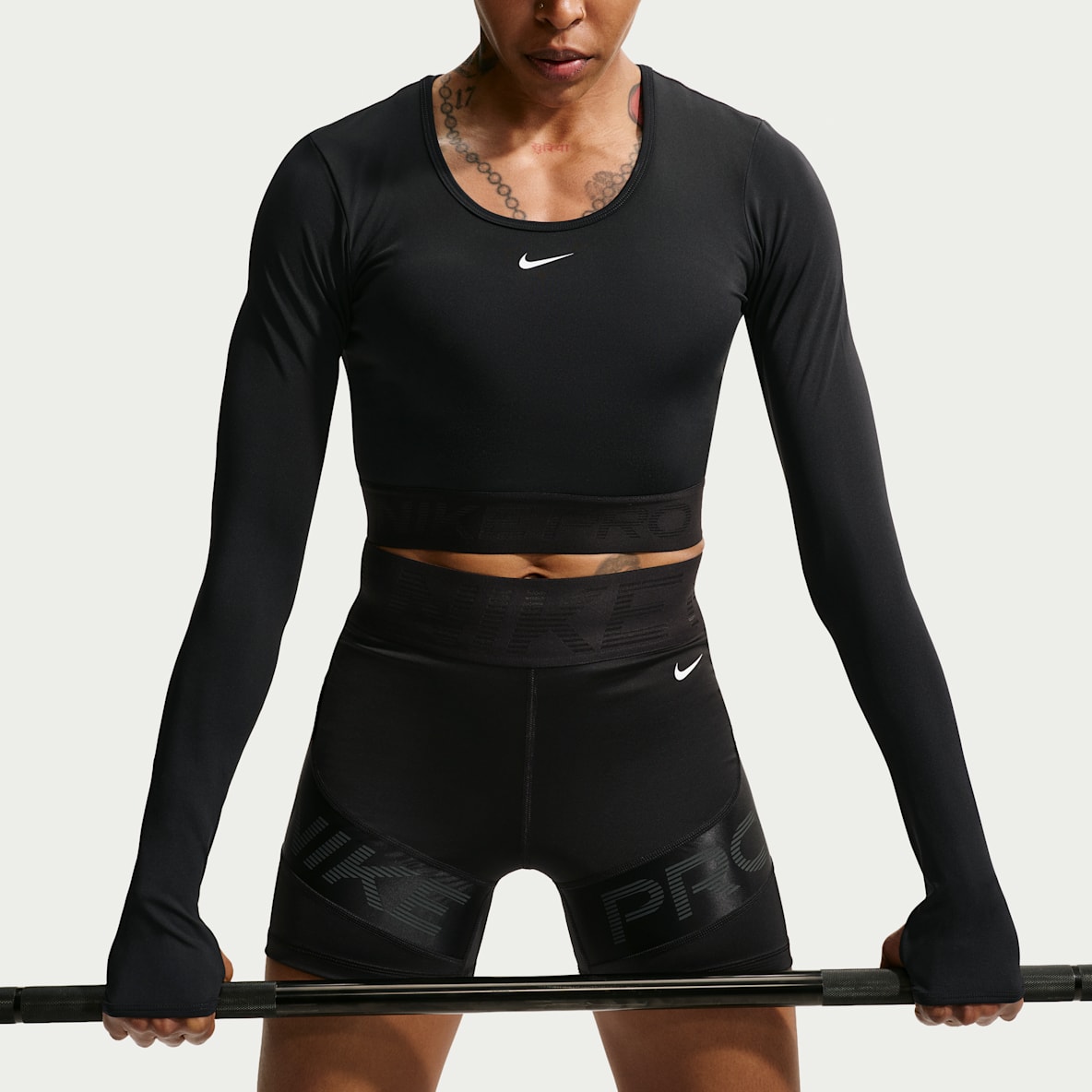 Nike Pro — Women's Dri-FIT Cropped Long-Sleeve Top