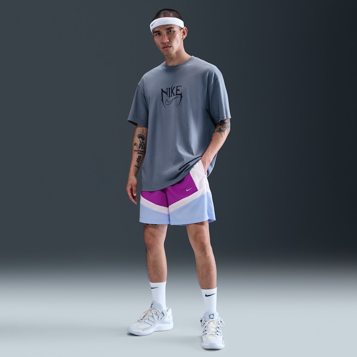 Nike Icon Nike Icon กางเกงบาสเก็ตบอลขาสั้นแบบทอ 6 นิ้วผู้ชาย