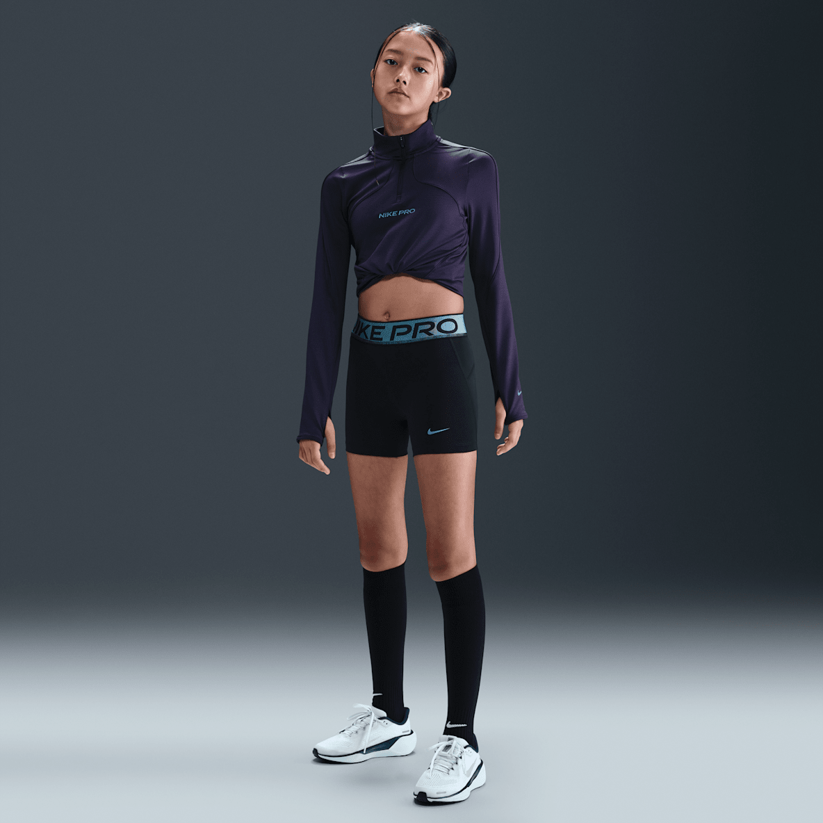 Nike Pro Nike Pro Older Kids' (Girls') Dri-FIT 7.5cm (approx.) Shorts with Shine Accents