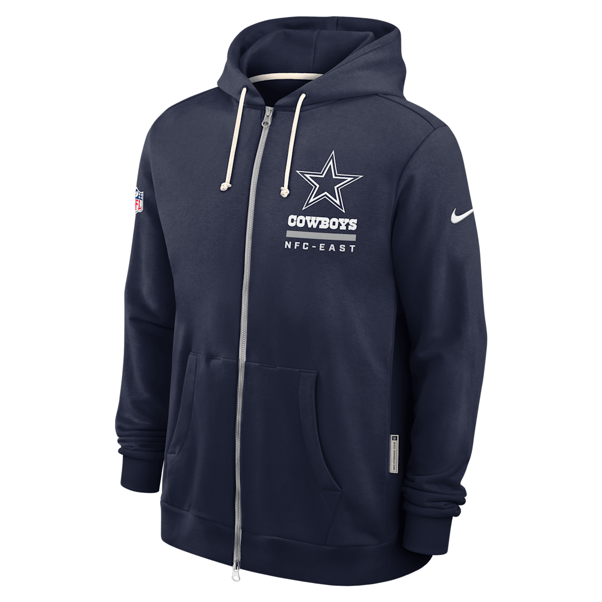 Dallas Cowboys Utility Player Sideline Dallas Cowboys Utility Player Sideline Sudadera con gorro Nike Dri-FIT de la NFL de cierre completo para hombre