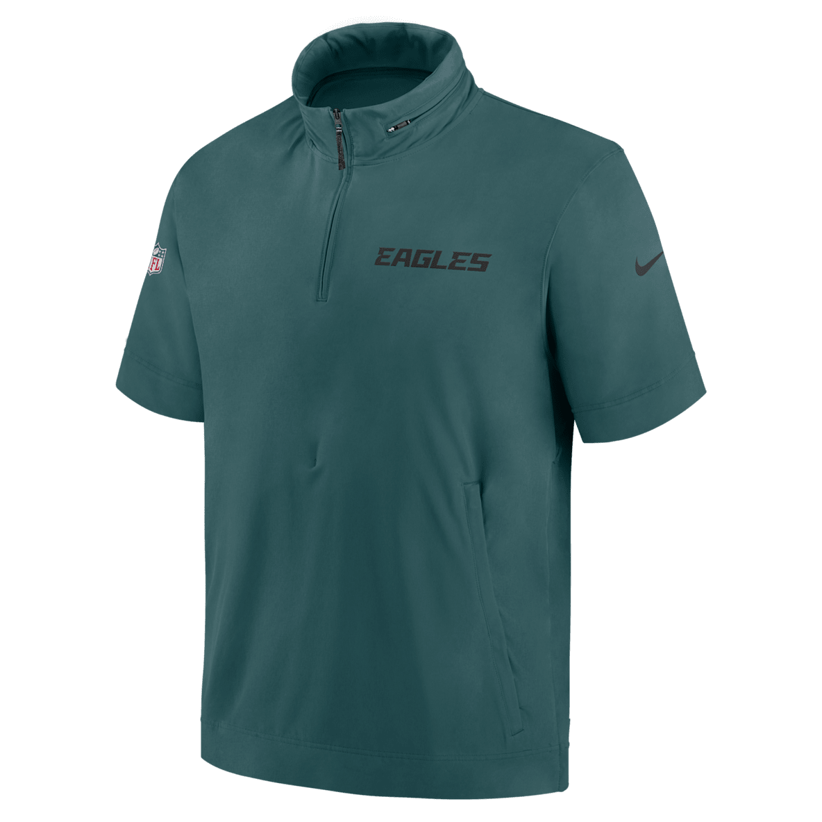 Philadelphia Eagles Sideline Coach Philadelphia Eagles Sideline Coach Men's Nike NFL 1/2-Zip Short-Sleeve Hooded Jacket
