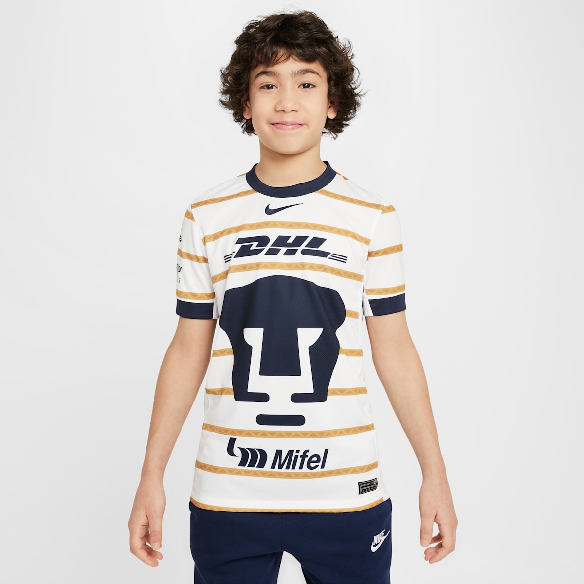 Pumas UNAM 2024/25 Stadium Home Big Kids' Nike Dri-FIT Soccer Replica Jersey