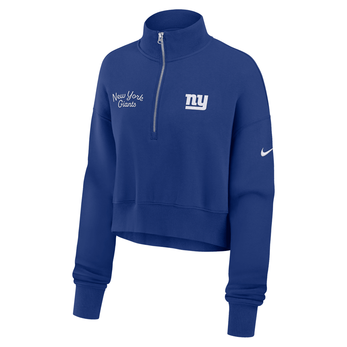 New York Giants Phoenix New York Giants Phoenix Women's Nike NFL Cropped 1/4-Zip Crew
