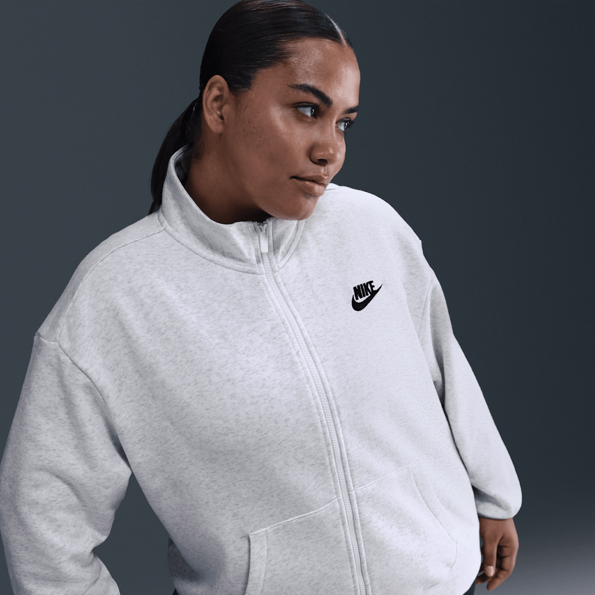 Nike Sportswear Club Fleece Chamarra deportiva holgada para mujer (talla grande)