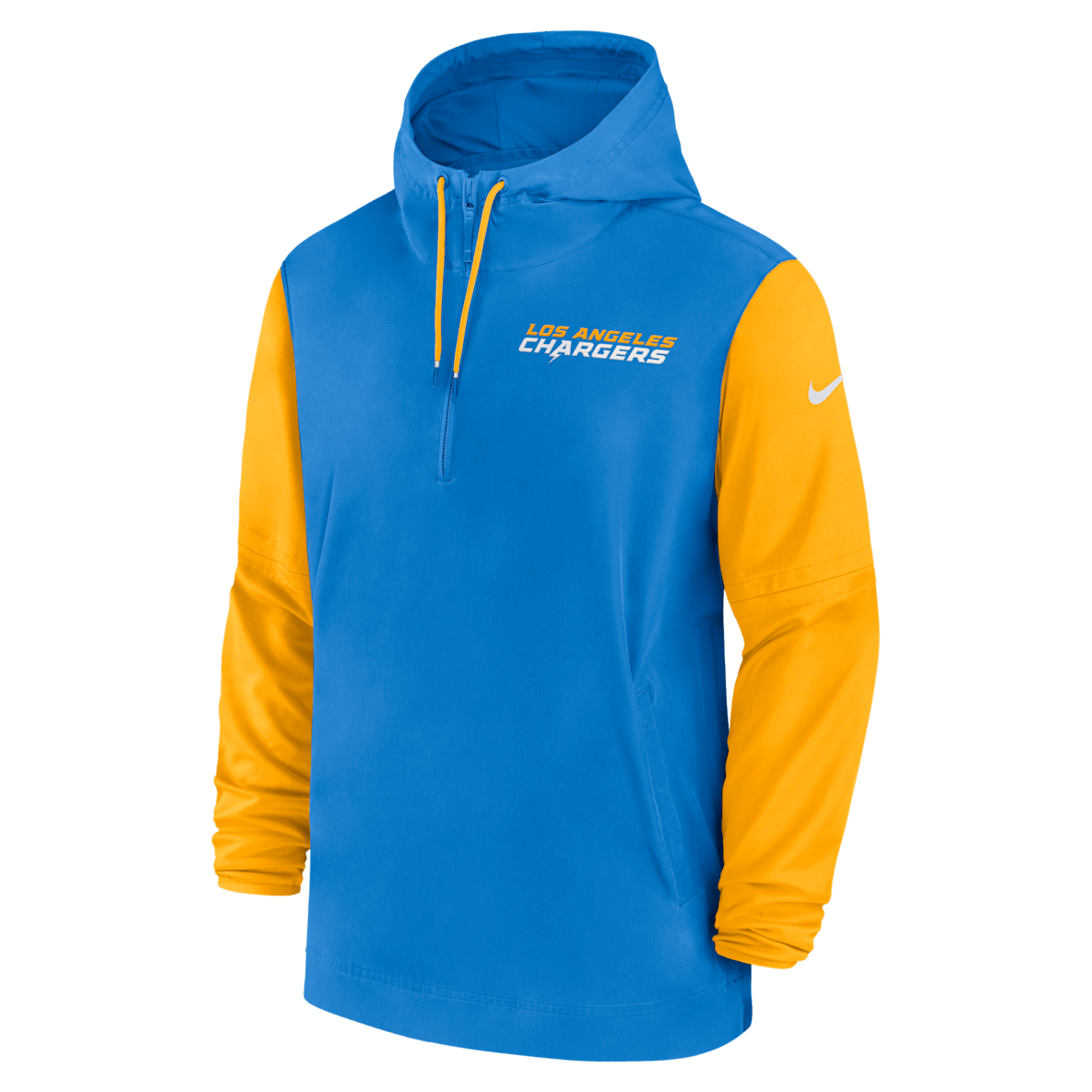 Los Angeles Chargers Sideline Pre-Game Player Los Angeles Chargers Sideline Pre-Game Player Men's Nike NFL 1/2-Zip Hooded Jacket