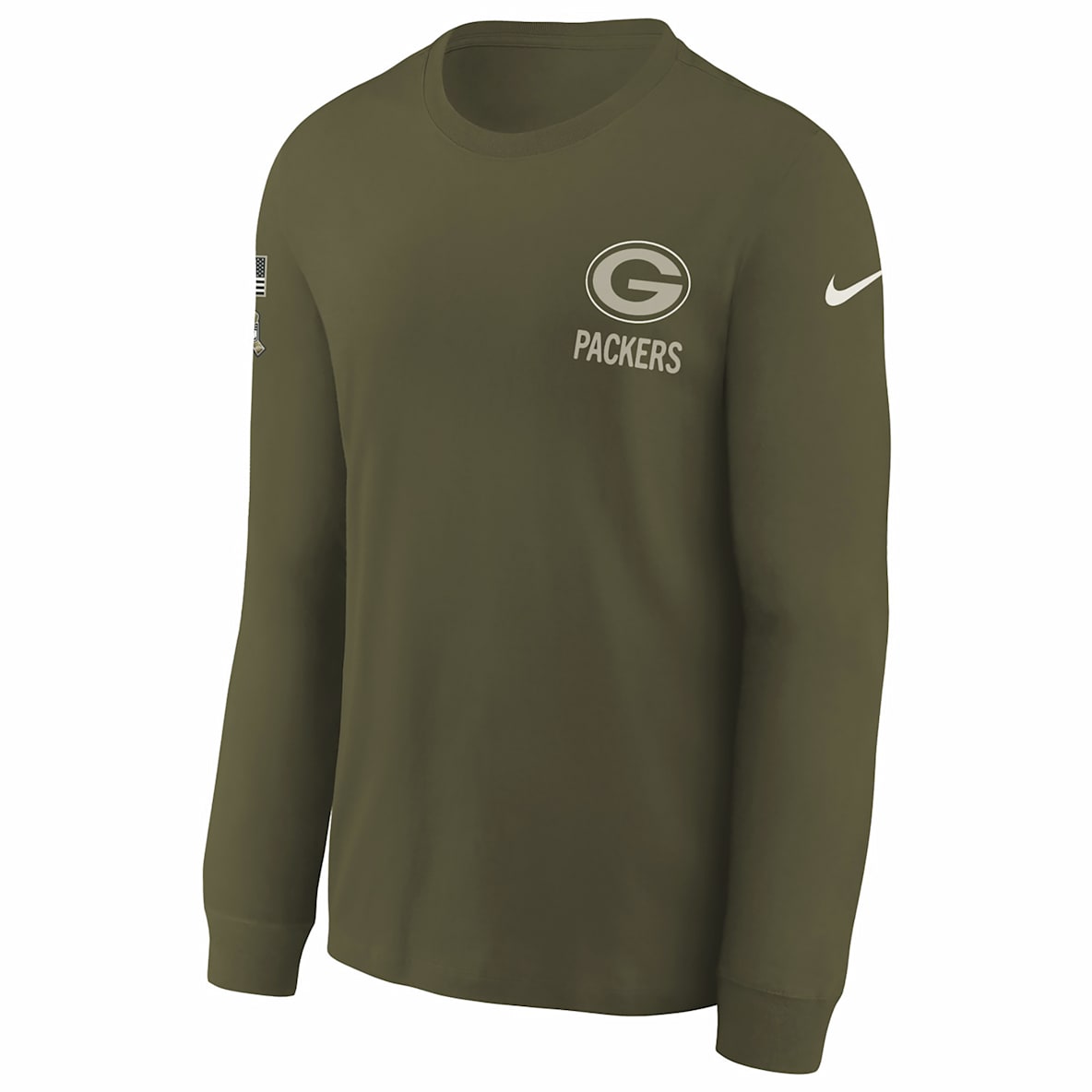 Green Bay Packers Salute to Service Sideline Green Bay Packers Salute to Service Sideline Big Kids’ Nike NFL Long-Sleeve T-Shirt