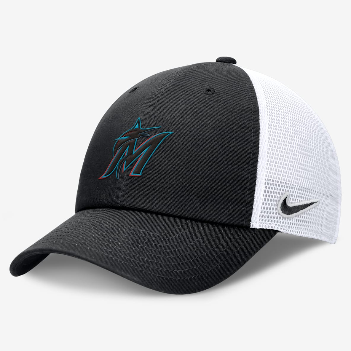Miami Marlins Evergreen Club Men's Nike MLB Trucker Adjustable Hat