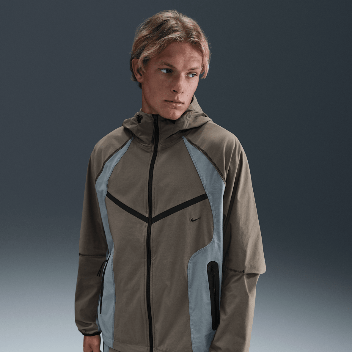 Nike Tech Nike Tech Veste Windrunner tissée ample à motif color block Dri-FIT pour homme