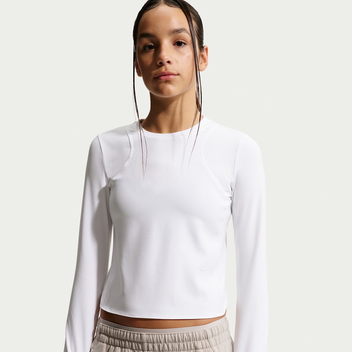 Nike MAVN Girls' Dri-FIT Ribbed Long-Sleeve Top