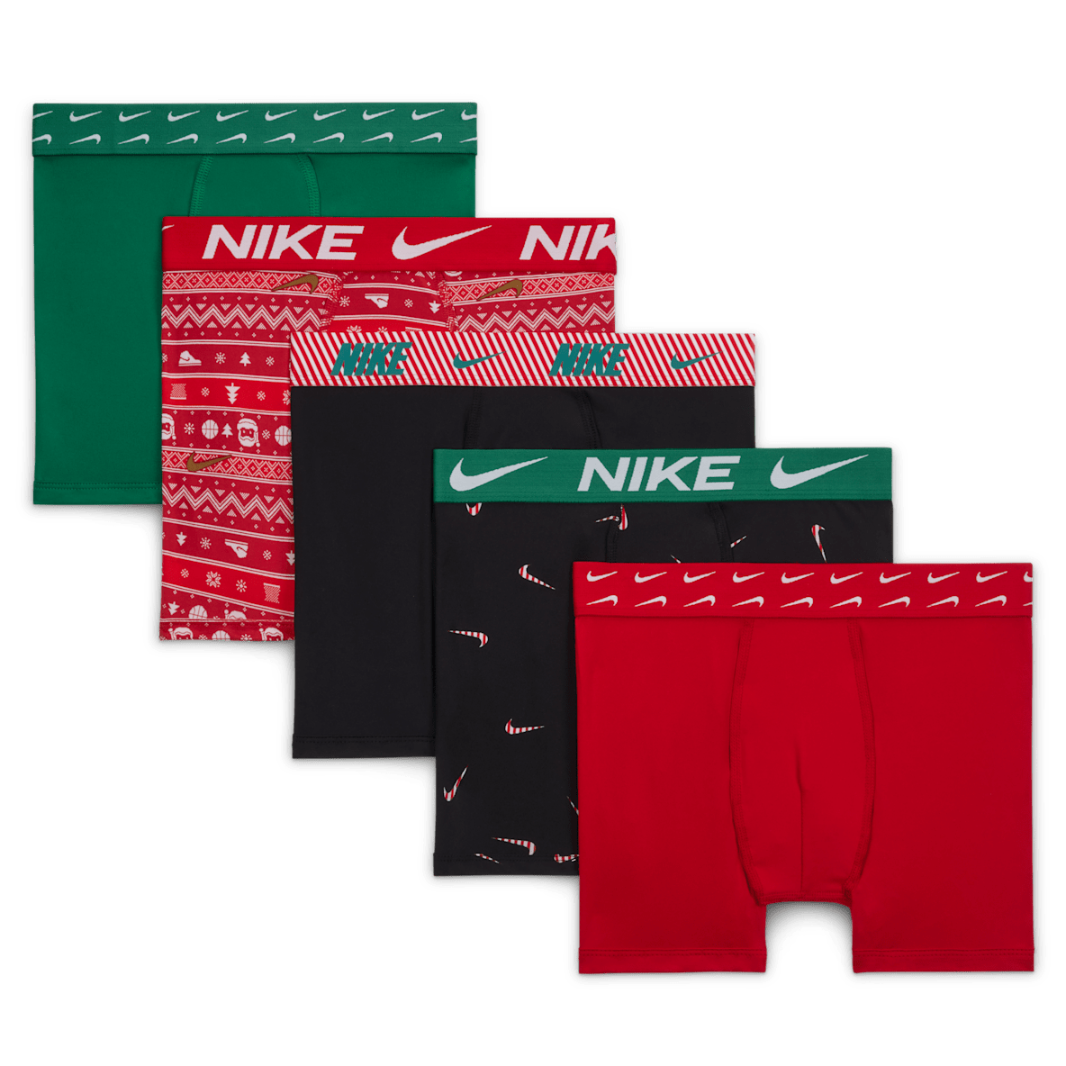 Nike Dri-FIT Nike Dri-FIT Big Kids' Holiday Poly Boxer Briefs (5-Pack)