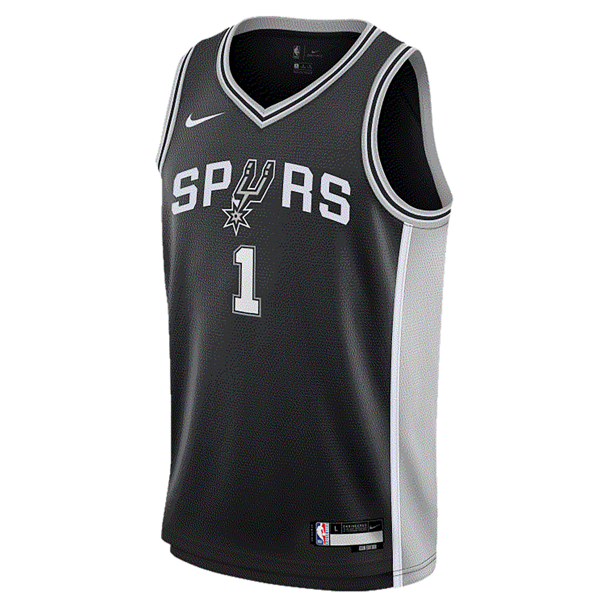 Victor Wembanyama San Antonio Spurs 2023/24 Icon Edition Victor Wembanyama San Antonio Spurs 2023/24 Icon Edition Jersey Nike de la NBA Swingman para niños talla grande