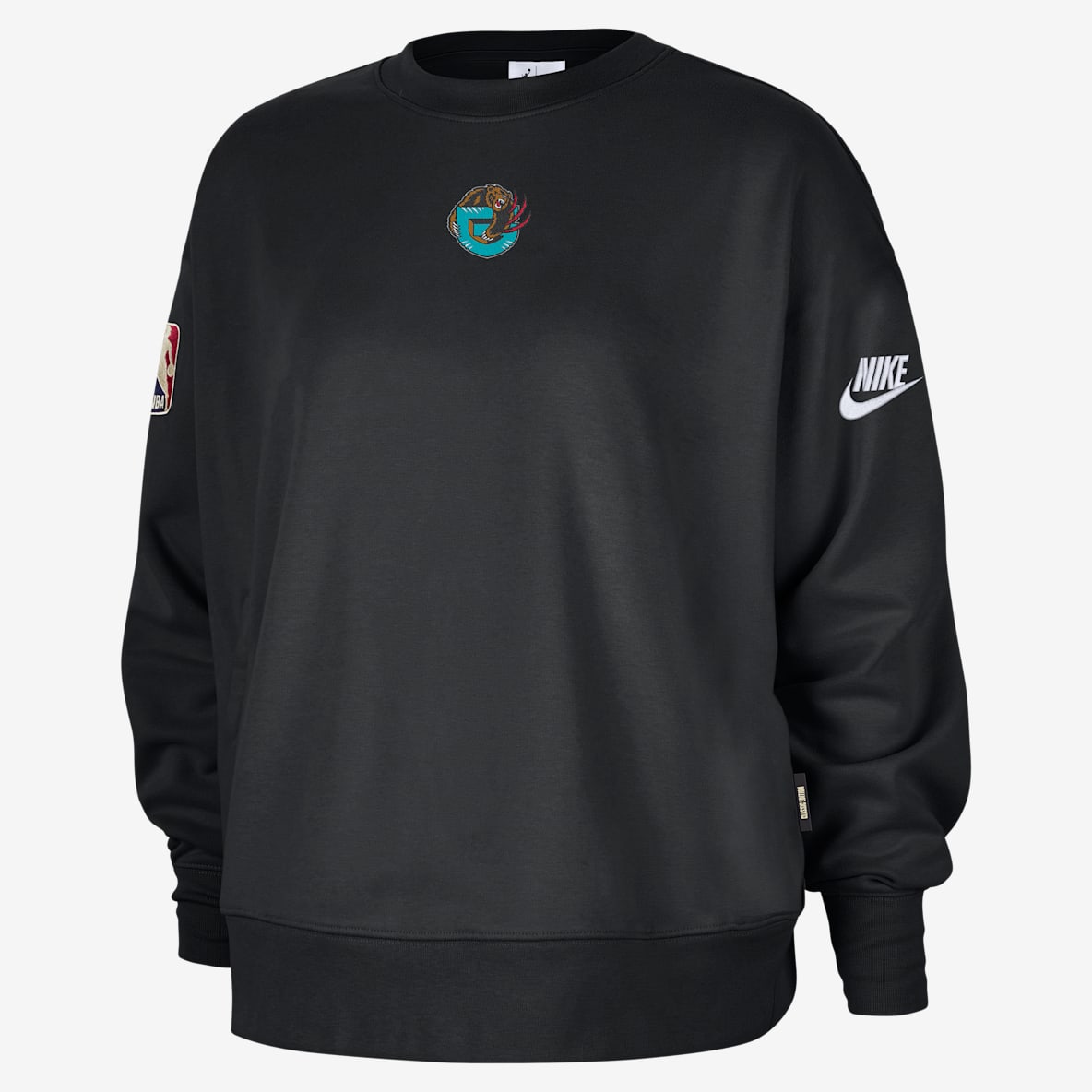 Memphis Grizzlies Hardwood Classics Memphis Grizzlies Hardwood Classics Sudadera de cuello redondo premium de tejido Fleece Nike de la NBA Phoenix para mujer