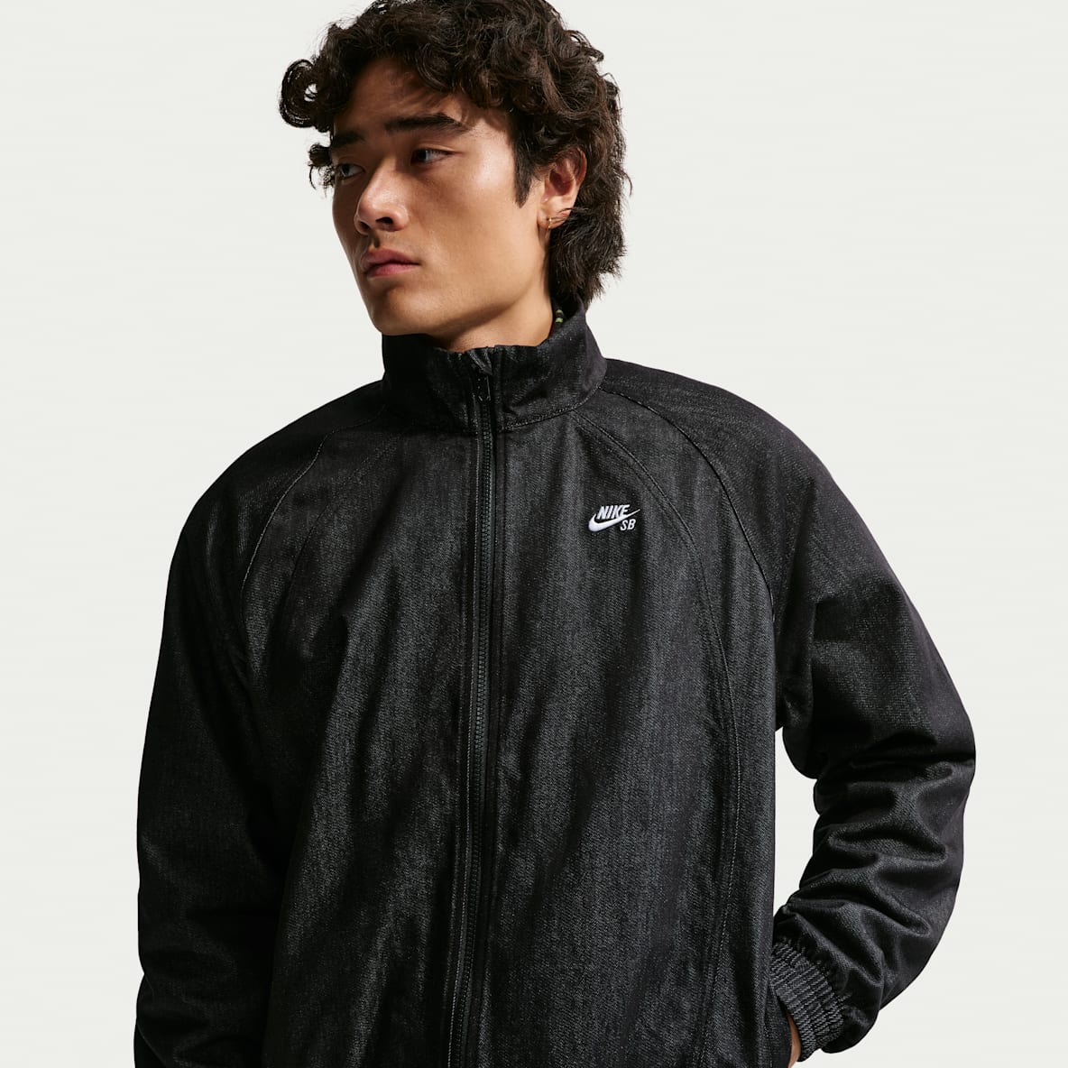 나이키 SB 데님 풀집 트랙 재킷