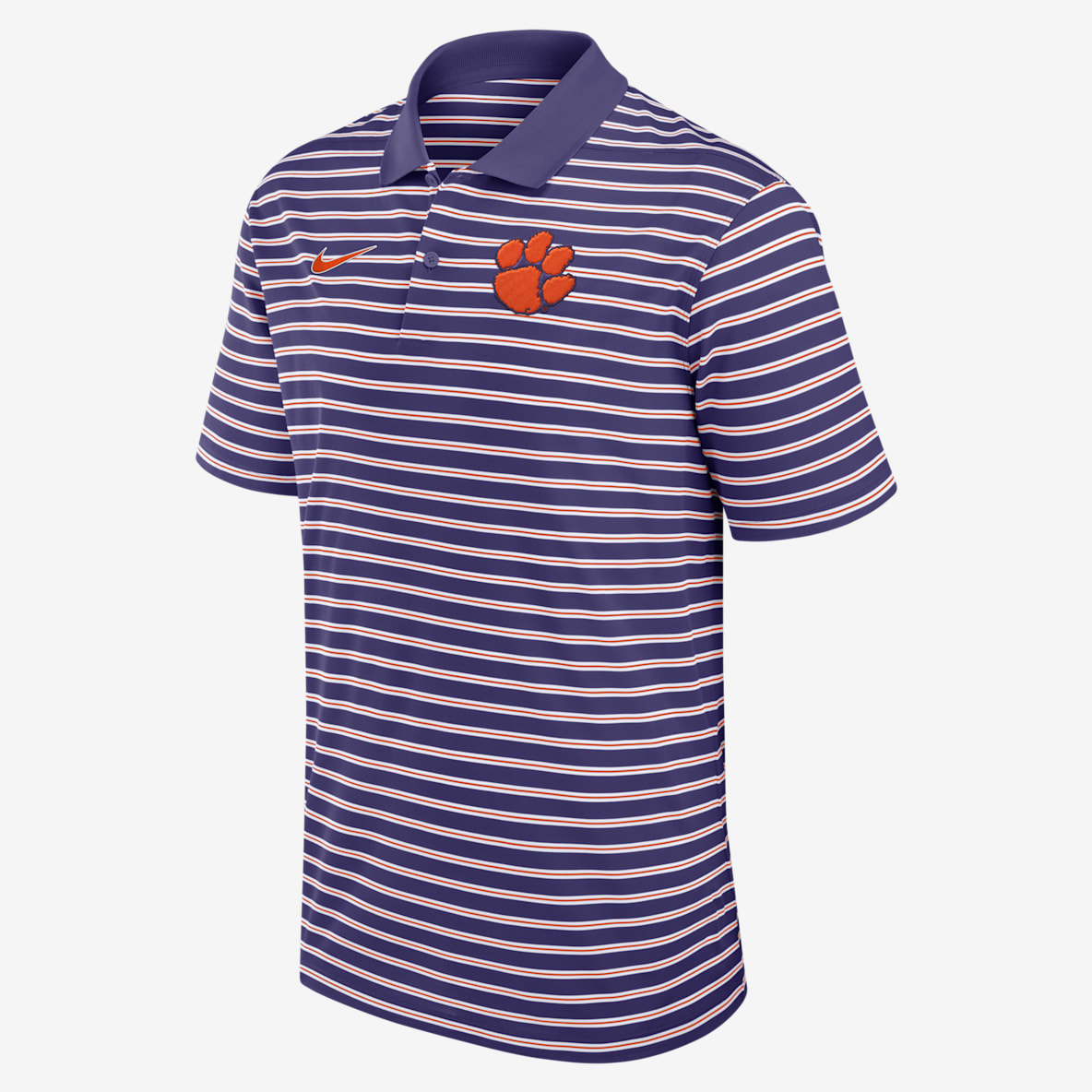 Clemson Tigers Primetime Victory Striped Polo universitario Nike Dri-FIT para hombre