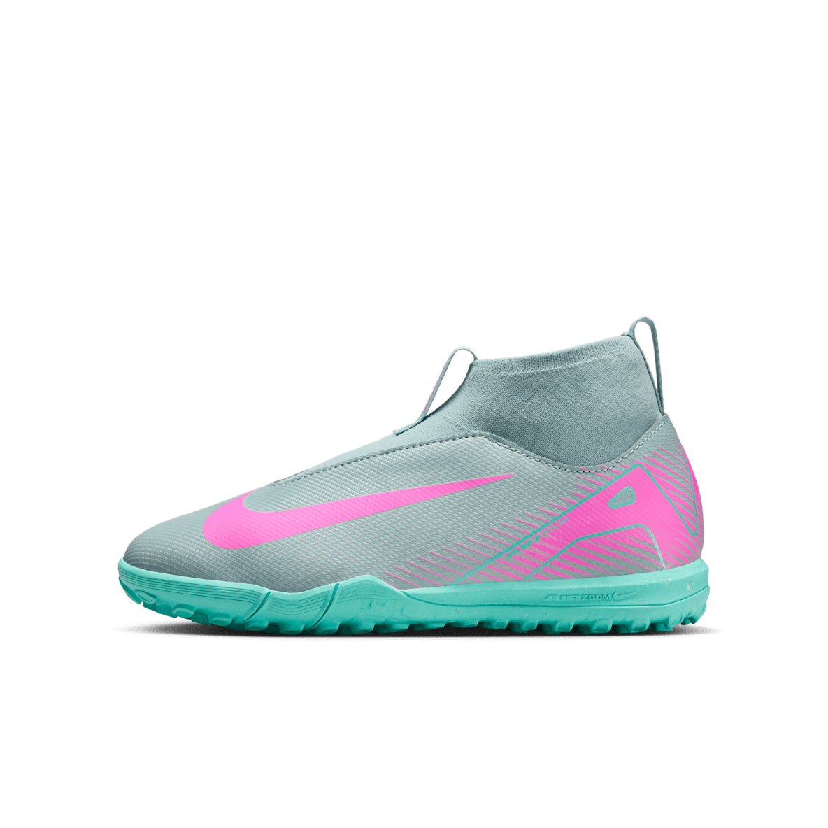 Nike Jr. Mercurial Superfly 10 Academy Nike Jr. Mercurial Superfly 10 Academy Tacos de fútbol para pasto sintético (turf) de corte high para niños de preescolar y grandes
