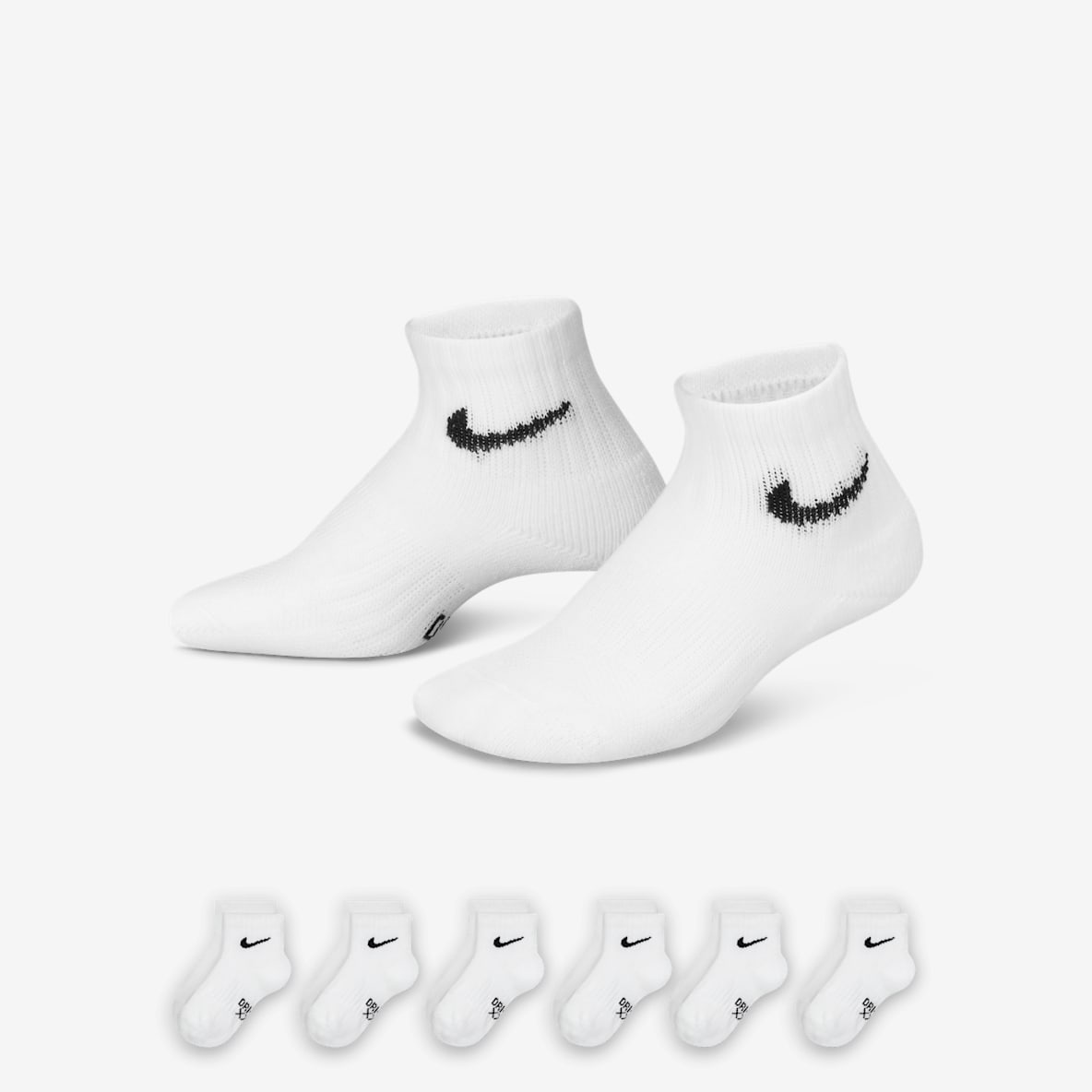 나이키 드라이 핏 퍼포먼스 베이직 리틀키즈 쿼터 양말(6켤레)
