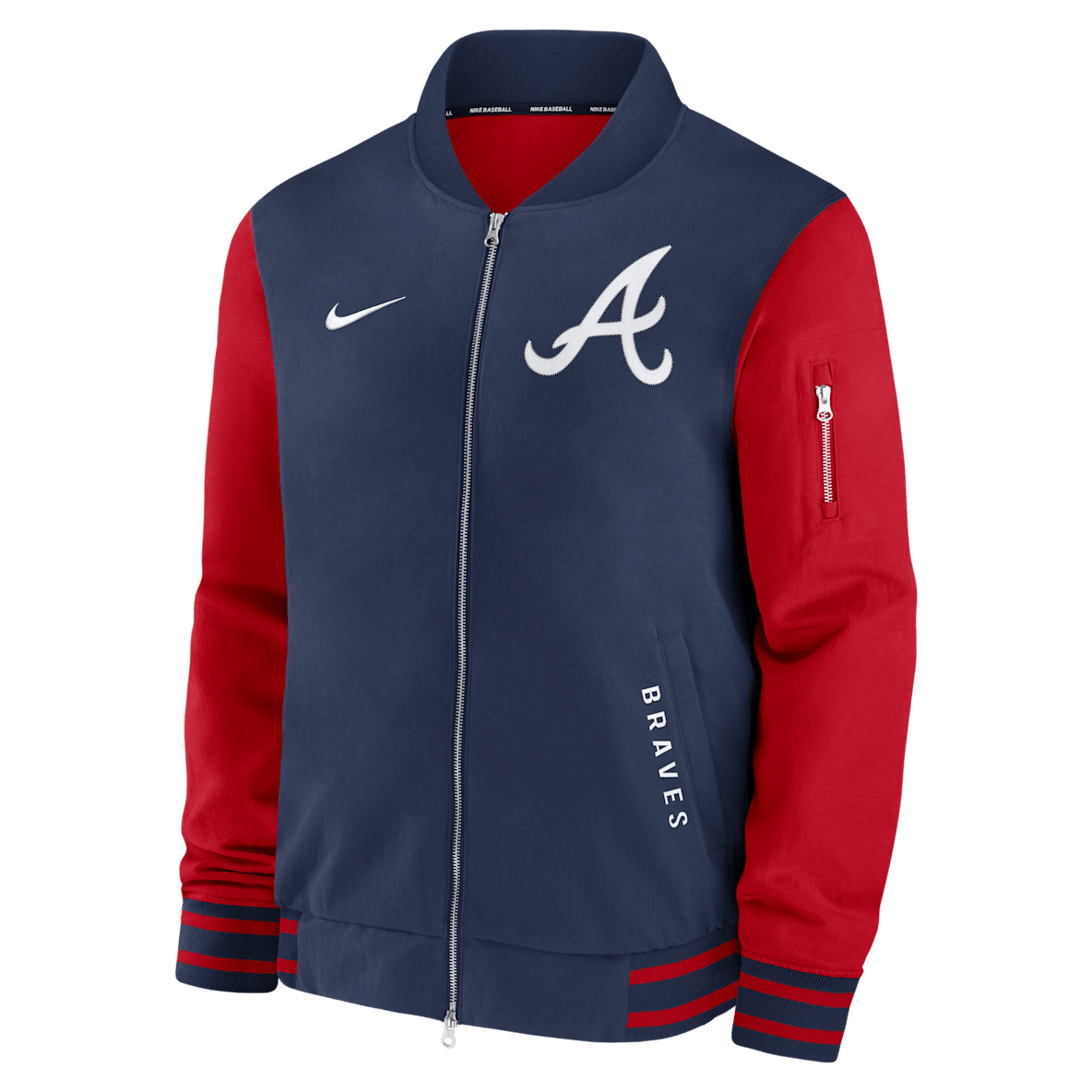 Atlanta Braves Authentic Collection Dugout Atlanta Braves Authentic Collection Dugout Men's Nike MLB Full-Zip Bomber Jacket