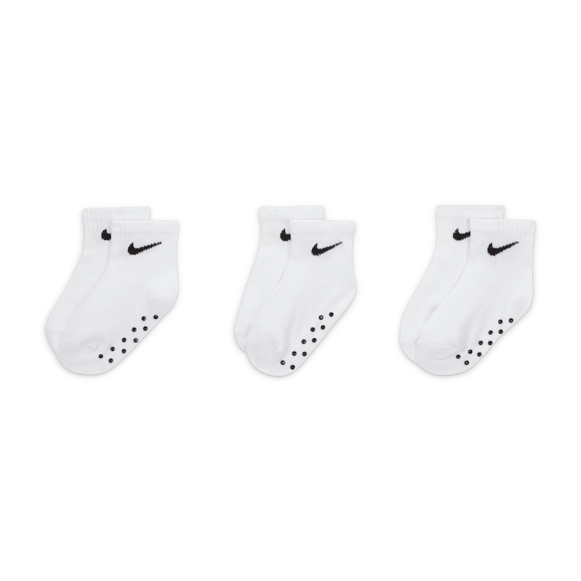 Nike Nike Calcetines hasta el tobillo Swoosh con agarre para bebé (3 pares)