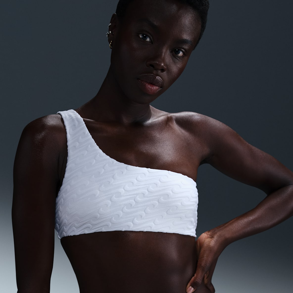 Nike Swim Swoosh Link Nike Swim Swoosh Link Women's Terry Asymmetrical Bikini Top