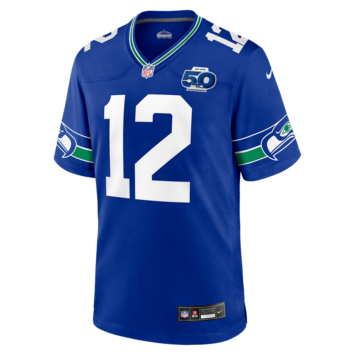 12s Seattle Seahawks 50th Anniversary Jersey Nike de la NFL Game para hombre