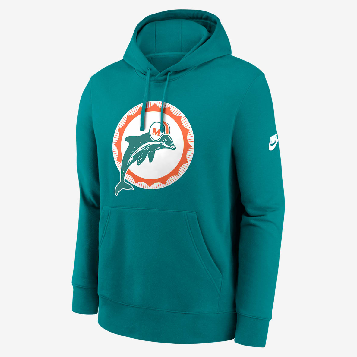 Miami Dolphins Club Logo Sudadera con gorro sin cierre Nike de la NFL para hombre