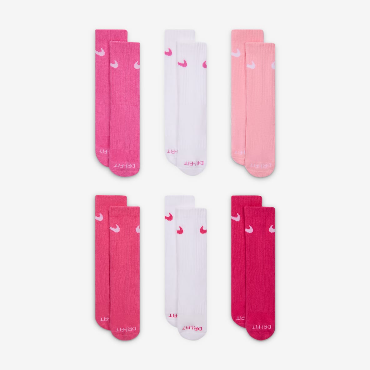 Nike Dri-FIT Performance Basics Nike Dri-FIT Performance Basics Big Kids' Crew Socks (6 Pairs)