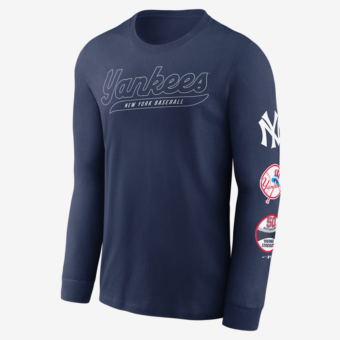 New York Yankees Cooperstown Knockout New York Yankees Cooperstown Knockout Men's Nike MLB Long-Sleeve T-Shirt
