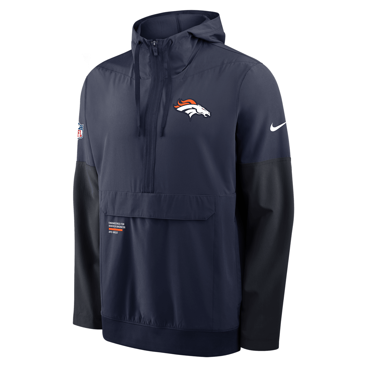 Denver Broncos Well Rounded Anorak Denver Broncos Well Rounded Anorak Men's Nike NFL 1/2-Zip Hooded Jacket