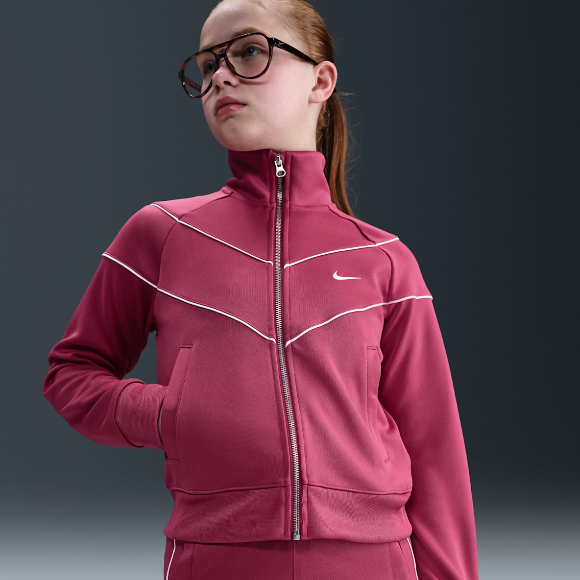 Nike Sportswear Nike Sportswear Chamarra deportiva de tejido Knit para niña talla grande