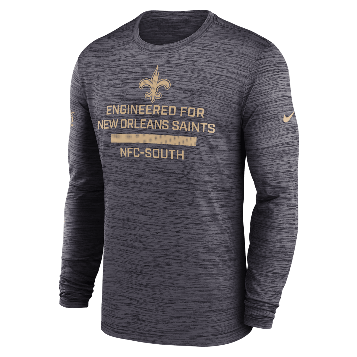 New Orleans Saints Sideline Team Issue Velocity New Orleans Saints Sideline Team Issue Velocity Men's Nike Dri-FIT NFL Long-Sleeve T-Shirt