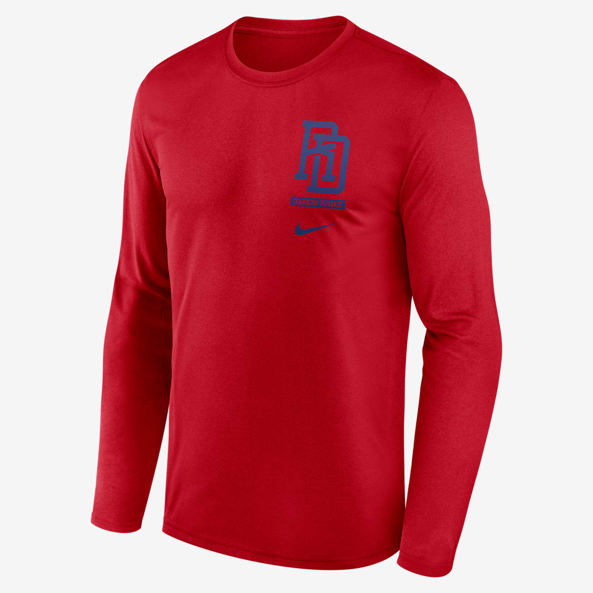 Dominican Republic National Baseball Team 2026 World Baseball Classic 2-Hit Legend Men's Nike Dri-FIT Long-Sleeve T-Shirt