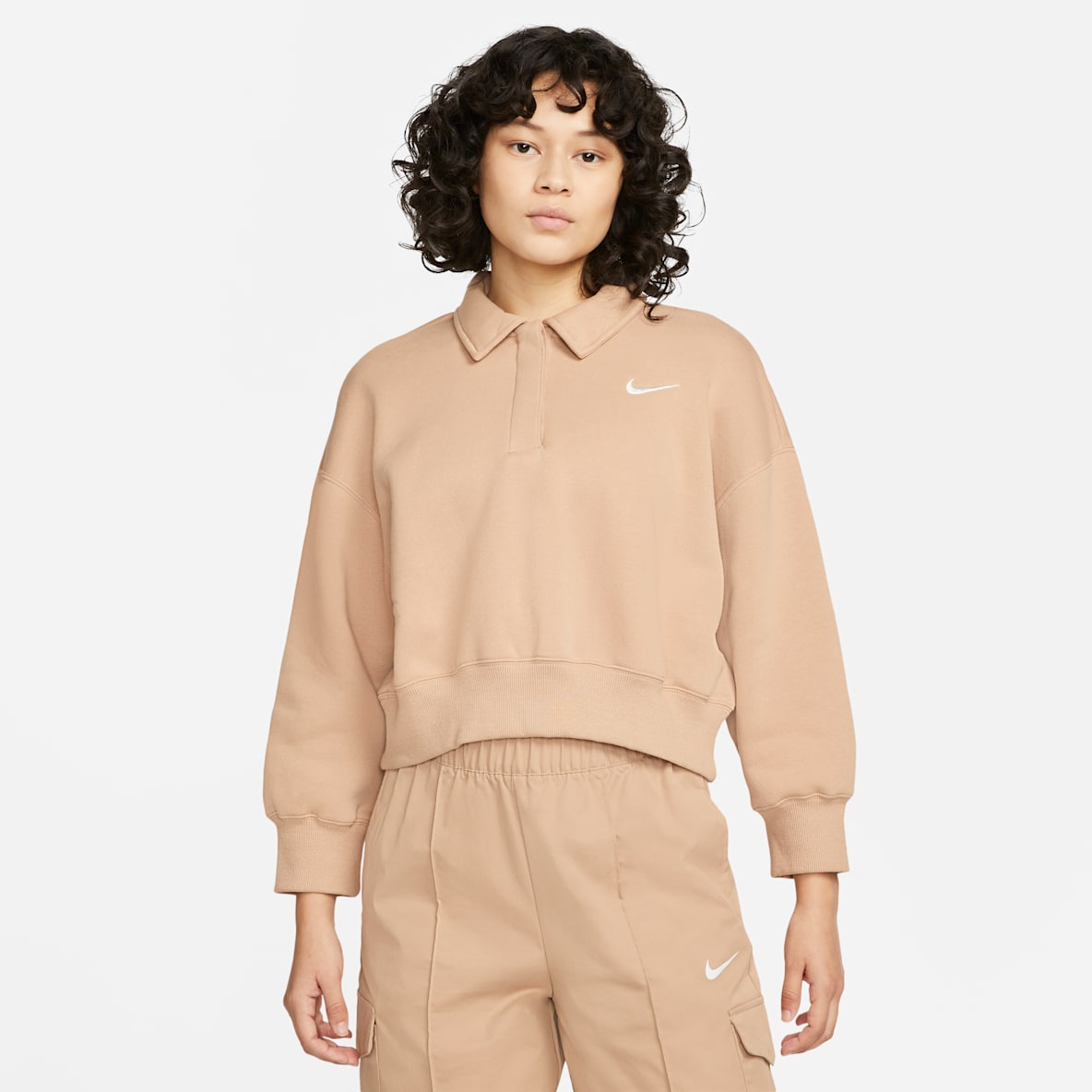 Nike Sportswear Phoenix Fleece Women's 3/4-Sleeve Crop Polo Sweatshirt
