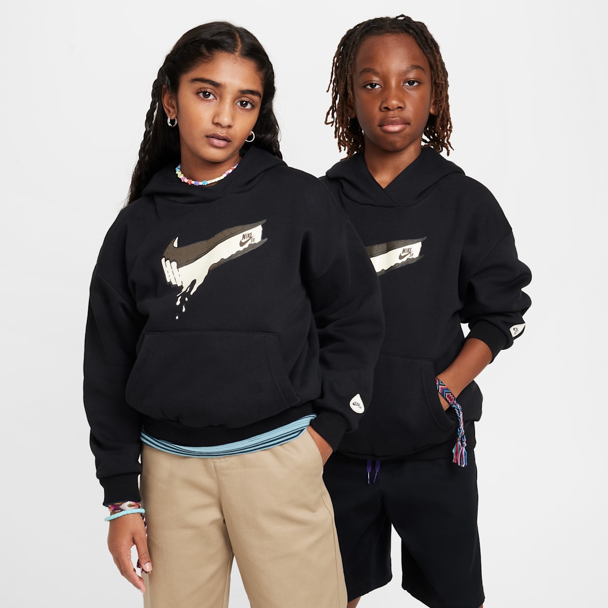 Nike SB EasyOn Sudadera de skateboarding con gorro sin cierre oversized para niños talla grande
