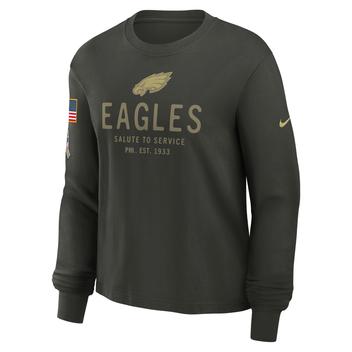 Philadelphia Eagles Salute to Service Sideline Philadelphia Eagles Salute to Service Sideline Women's Nike Dri-FIT NFL Long-Sleeve T-Shirt