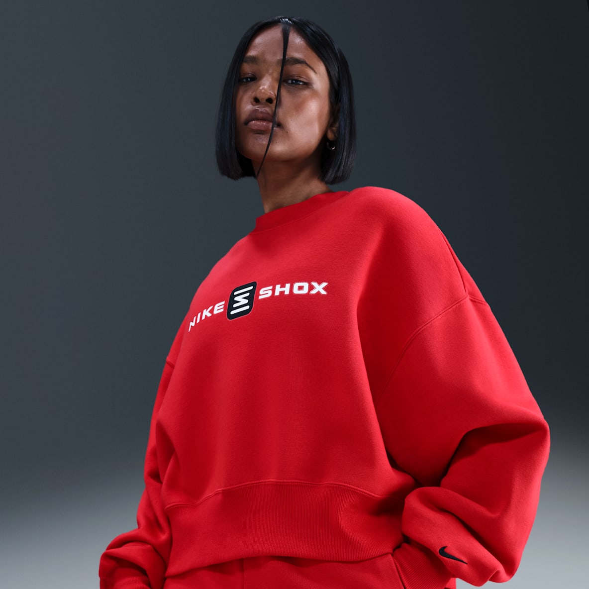 Nike Sportswear Phoenix Fleece Shox Nike Sportswear Phoenix Fleece Shox Ekstra stor sweatshirt med rund hals til dame