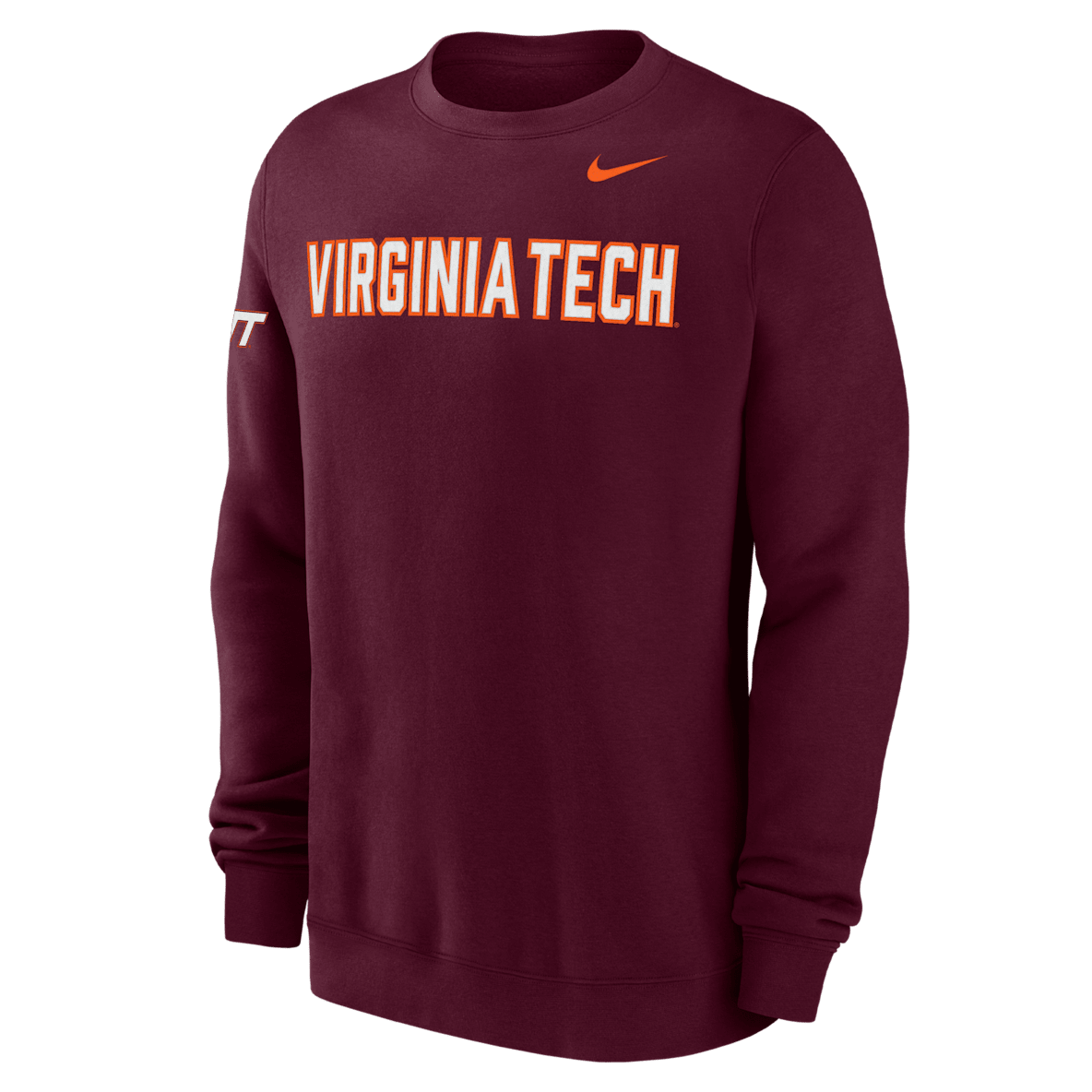 Virginia Tech Club Fleece Virginia Tech Club Fleece Men's Nike College Crew-Neck Sweatshirt