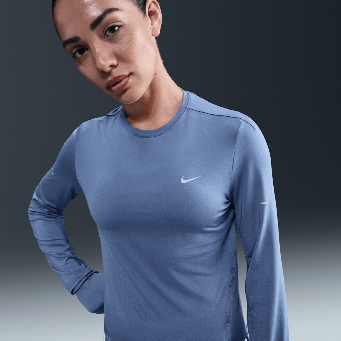 Nike Swift Nike Swift Playera de correr de manga larga de cuello redondo Dri-FIT UV para mujer