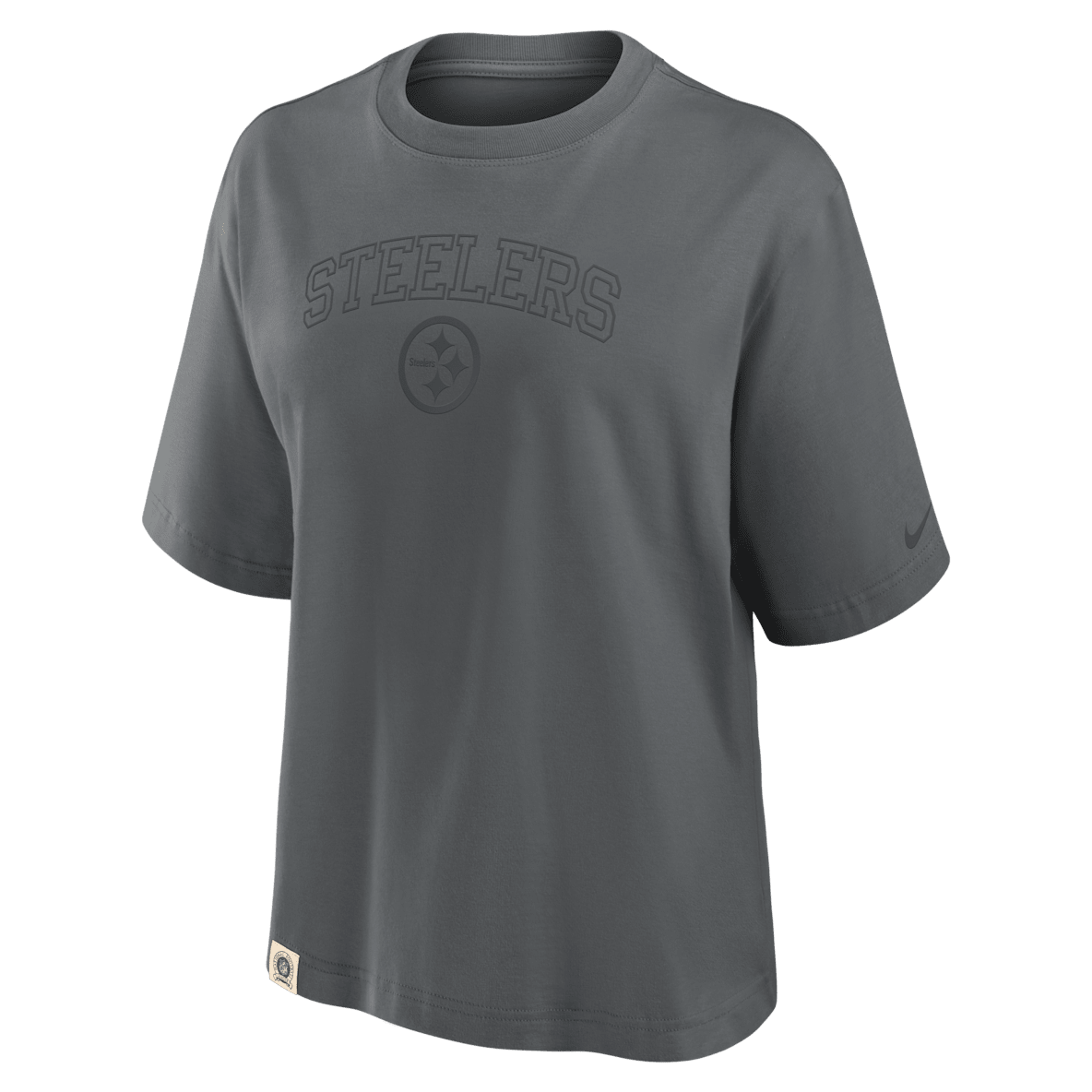 Pittsburgh Steelers Arch Boxy Pittsburgh Steelers Arch Boxy Playera Nike de la NFL para mujer