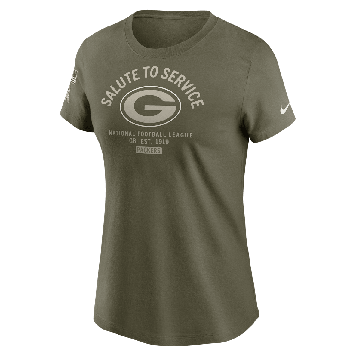 Green Bay Packers Salute to Service Sideline Green Bay Packers Salute to Service Sideline Women's Nike NFL T-Shirt
