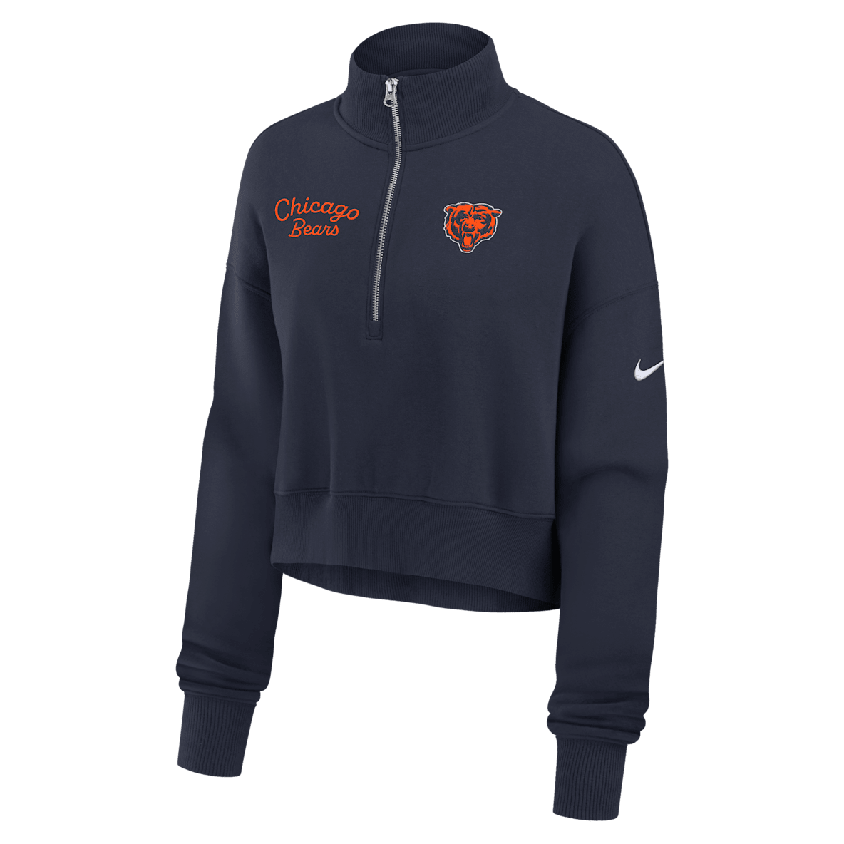 Chicago Bears Phoenix Chicago Bears Phoenix Women's Nike NFL Cropped 1/4-Zip Crew