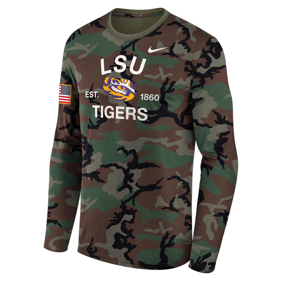 LSU 2025 Military Appreciation Legend LSU 2025 Military Appreciation Legend Men's Nike Dri-FIT College Long-Sleeve T-Shirt