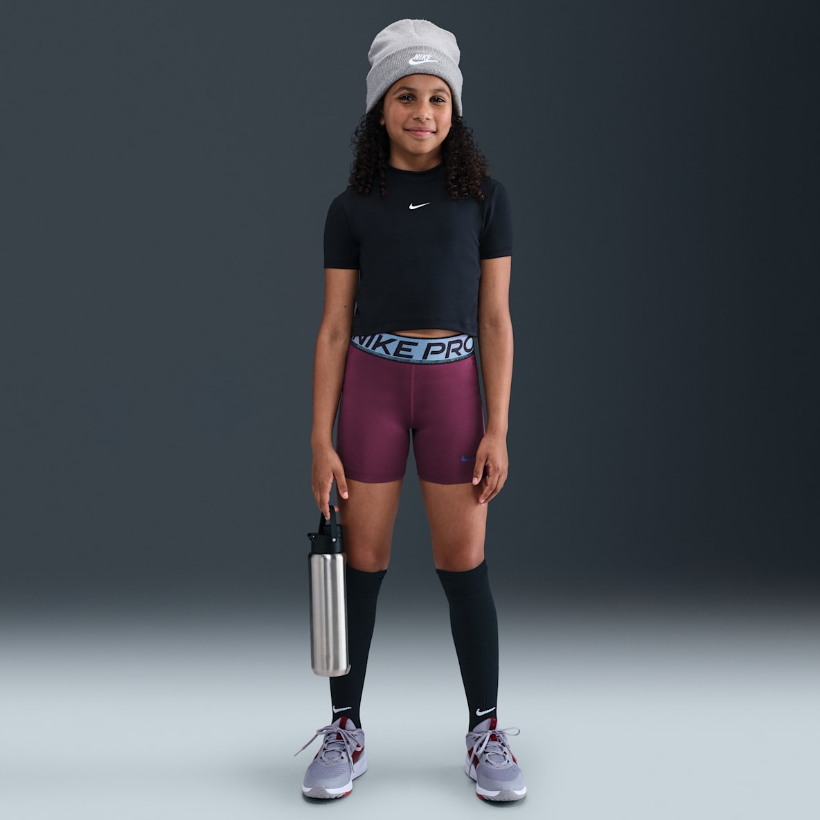 Nike Pro Nike Pro Older Kids' (Girls') Dri-FIT 7.5cm (approx.) Shorts with Shine Accents