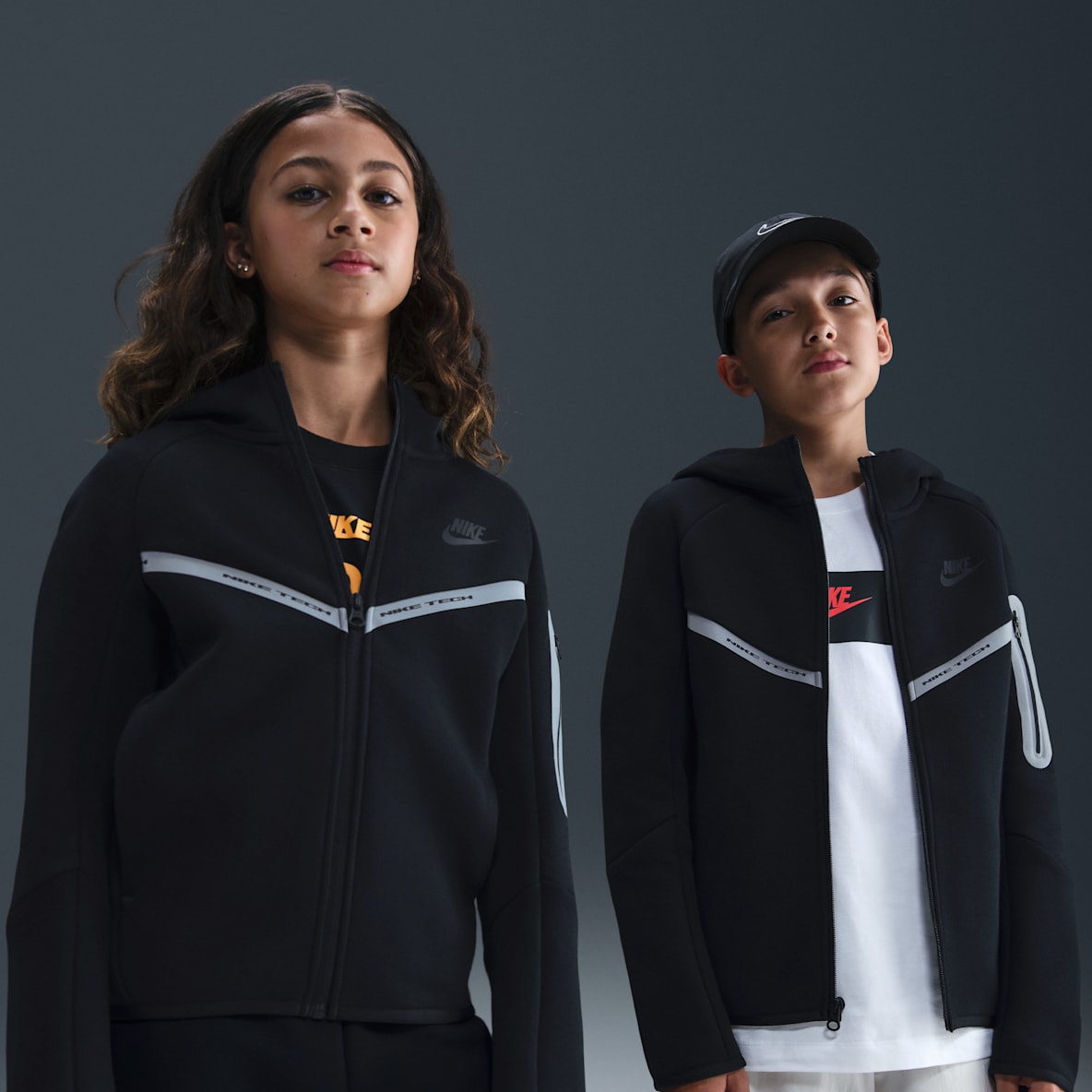 Nike Sportswear Tech Fleece Nike Sportswear Tech Fleece Hoodie met rits over de hele lengte en met reflecterend design voor jongens