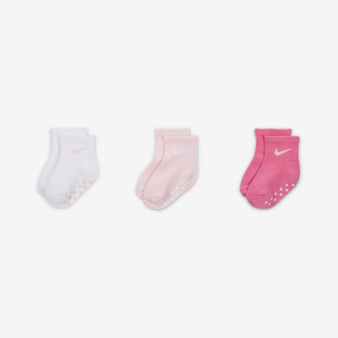 Nike Core Swoosh Baby (6-12M) Gripper Socks Box Set (3 Pairs)