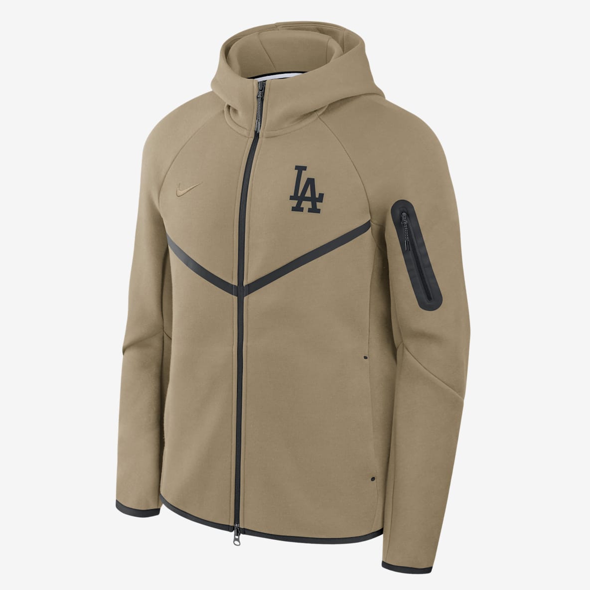 Los Angeles Dodgers Tech Fleece Windrunner Los Angeles Dodgers Tech Fleece Windrunner Chamarra con gorro Nike de la MLB de cierre completo para hombre