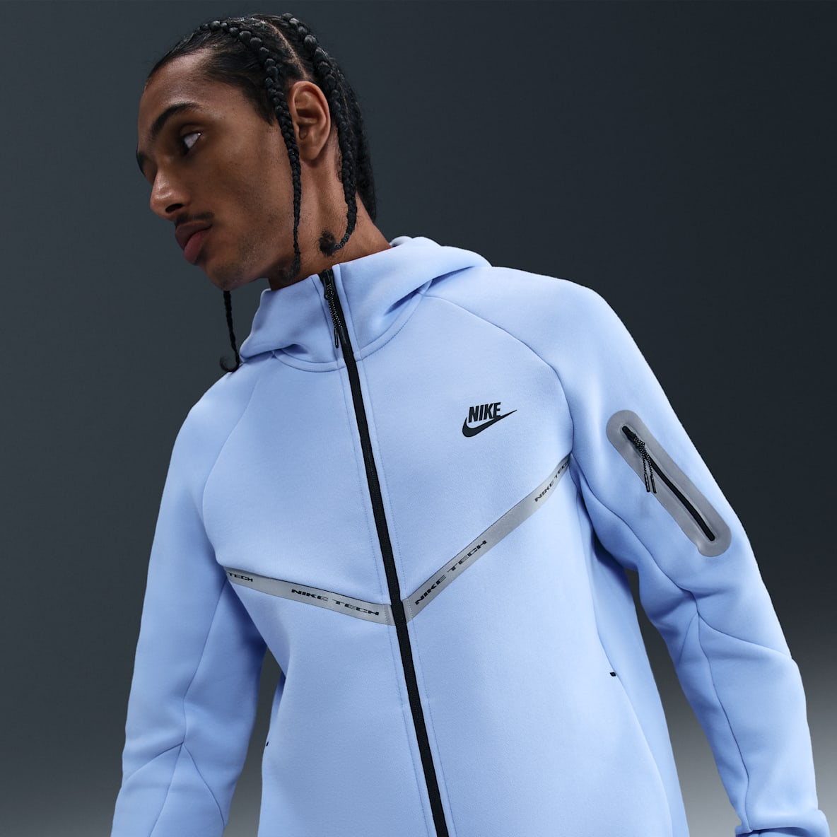 Nike Tech Nike Tech Windrunner-Jacke aus Fleece mit durchgehendem Reißverschluss und reflektierenden Akzenten (Herren)