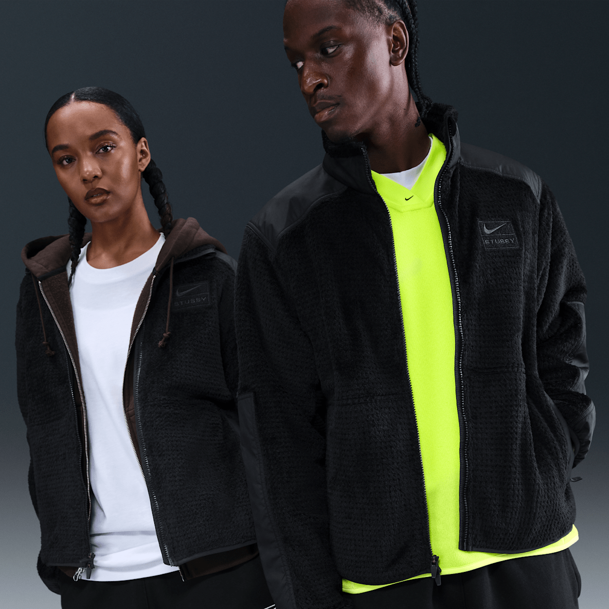 Nike x Stüssy Nike x Stüssy Hoogpolig jack met rits over de hele lengte