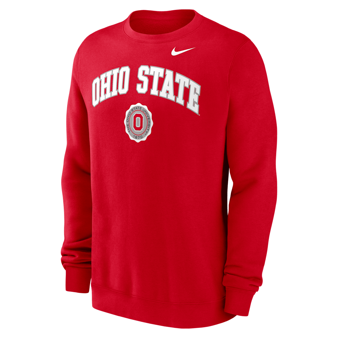 Ohio State Buckeyes Arched Seal Ohio State Buckeyes Arched Seal Men's Nike College Pullover Crew